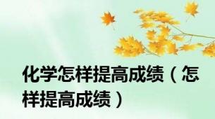 化学怎样提高成绩（怎样提高成绩）