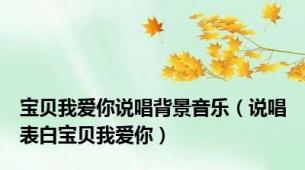 宝贝我爱你说唱背景音乐（说唱表白宝贝我爱你）