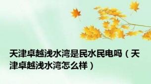 天津卓越浅水湾是民水民电吗（天津卓越浅水湾怎么样）