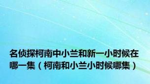 名侦探柯南中小兰和新一小时候在哪一集（柯南和小兰小时候哪集）