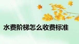 水费阶梯怎么收费标准