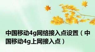 中国移动4g网络接入点设置（中国移动4g上网接入点）