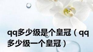 qq多少级是个皇冠（qq多少级一个皇冠）