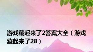 游戏藏起来了2答案大全（游戏藏起来了28）