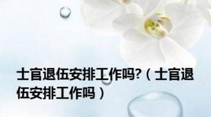 士官退伍安排工作吗?（士官退伍安排工作吗）