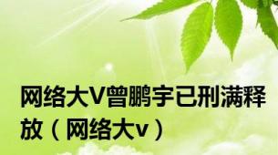 网络大V曾鹏宇已刑满释放（网络大v）