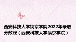 西安科技大学镐京学院2022年录取分数线（西安科技大学镐京学院）