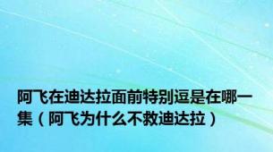 阿飞在迪达拉面前特别逗是在哪一集（阿飞为什么不救迪达拉）