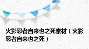 火影忍者自来也之死素材（火影忍者自来也之死）