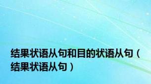 结果状语从句和目的状语从句（结果状语从句）