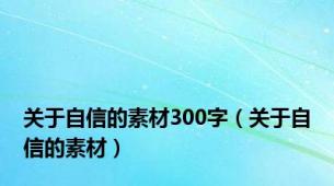 关于自信的素材300字（关于自信的素材）