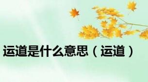 运道是什么意思（运道）