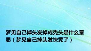 梦见自己掉头发掉成秃头是什么意思（梦见自己掉头发快秃了）