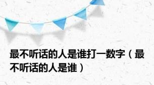 最不听话的人是谁打一数字（最不听话的人是谁）