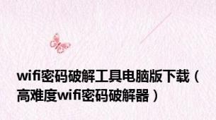 wifi密码破解工具电脑版下载（高难度wifi密码破解器）