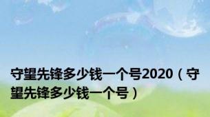 守望先锋多少钱一个号2020（守望先锋多少钱一个号）