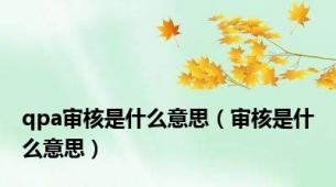 qpa审核是什么意思（审核是什么意思）