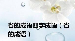 省的成语四字成语（省的成语）