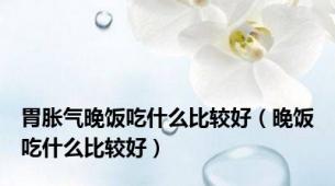 胃胀气晚饭吃什么比较好（晚饭吃什么比较好）