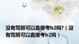 没有驾照可以直接考b2吗?（没有驾照可以直接考b2吗）