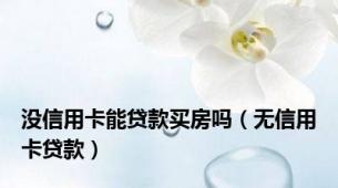 没信用卡能贷款买房吗（无信用卡贷款）