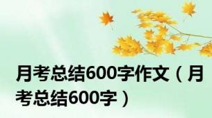 月考总结600字作文（月考总结600字）