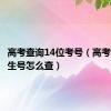 高考查询14位考号（高考14位考生号怎么查）