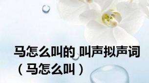 马怎么叫的 叫声拟声词（马怎么叫）