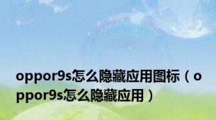 oppor9s怎么隐藏应用图标（oppor9s怎么隐藏应用）