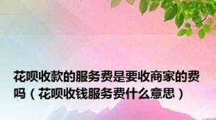 花呗收款的服务费是要收商家的费吗（花呗收钱服务费什么意思）