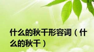 什么的秋千形容词（什么的秋千）