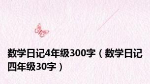 数学日记4年级300字（数学日记四年级30字）