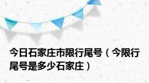 今日石家庄市限行尾号（今限行尾号是多少石家庄）