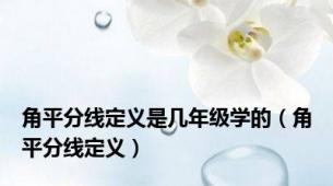 角平分线定义是几年级学的（角平分线定义）