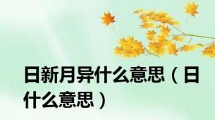 日新月异什么意思（日什么意思）