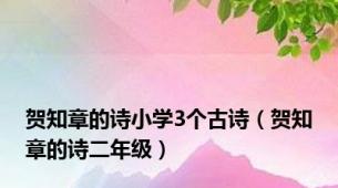 贺知章的诗小学3个古诗（贺知章的诗二年级）