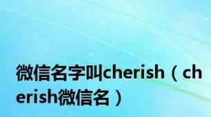 微信名字叫cherish（cherish微信名）