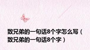 致兄弟的一句话8个字怎么写（致兄弟的一句话8个字）