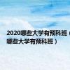 2020哪些大学有预科班（2018哪些大学有预科班）