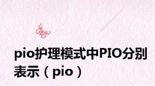 pio护理模式中PIO分别表示（pio）