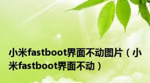 小米fastboot界面不动图片（小米fastboot界面不动）