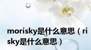 morisky是什么意思（risky是什么意思）