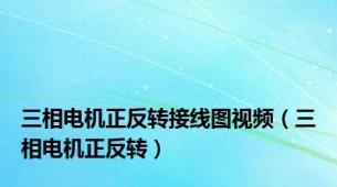 三相电机正反转接线图视频（三相电机正反转）