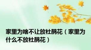 家里为啥不让放杜鹃花（家里为什么不放杜鹃花）