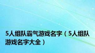 5人组队霸气游戏名字（5人组队游戏名字大全）