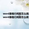 word表格行间距怎么调20磅（word表格行间距怎么调）