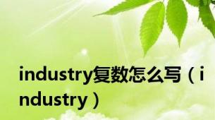 industry复数怎么写（industry）