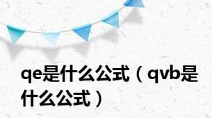 qe是什么公式（qvb是什么公式）