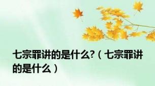 七宗罪讲的是什么?（七宗罪讲的是什么）