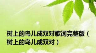 树上的鸟儿成双对歌词完整版（树上的鸟儿成双对）